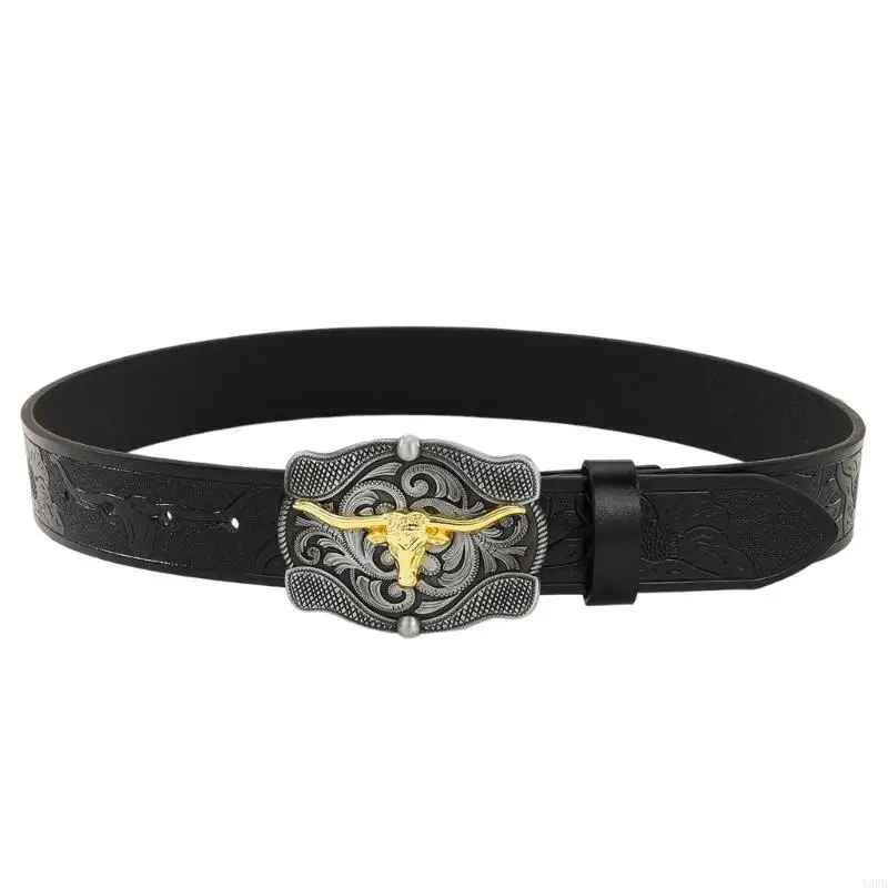 

A3PB Vintage Western Belt Belt Metal Guckle Gense Jeans Belt Cowboy Belt