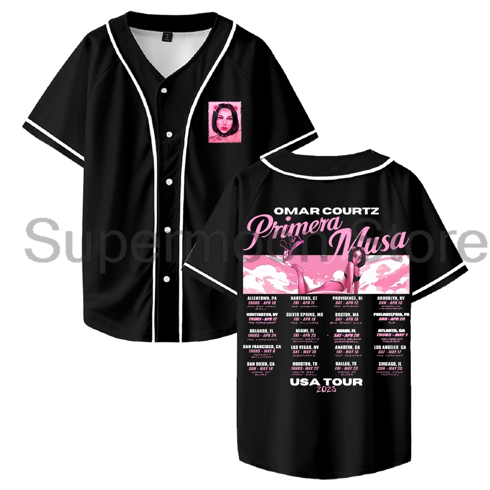 

Omar Courtz Primera Musa Tour 2025 Jersey Baseball Jacket Shirts Short Sleeve Button-up Tee Men Women Streetwear Tops