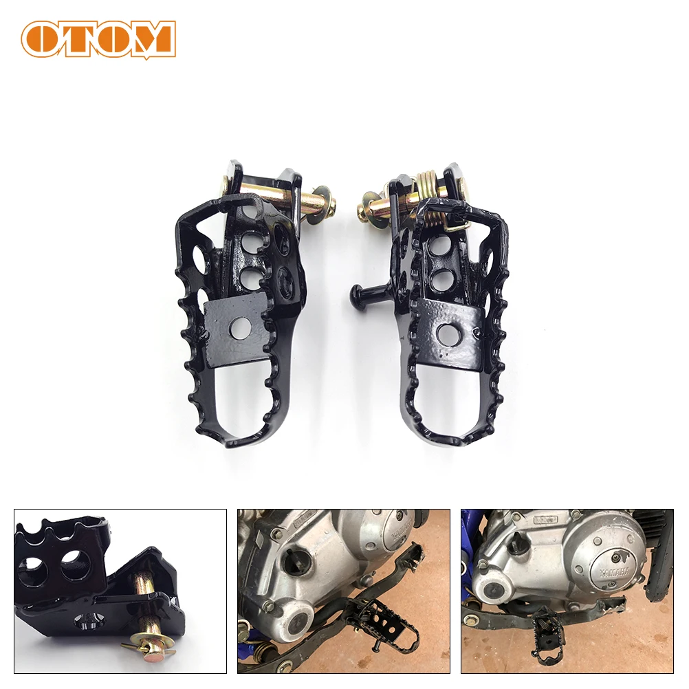 OTOM Motorcycle Foot Pegs Rests Footpegs Left Right Pedal With Spring For YAMAHA TRICKER TTR WR XG XT YZ 80 90 250 490 Off-road