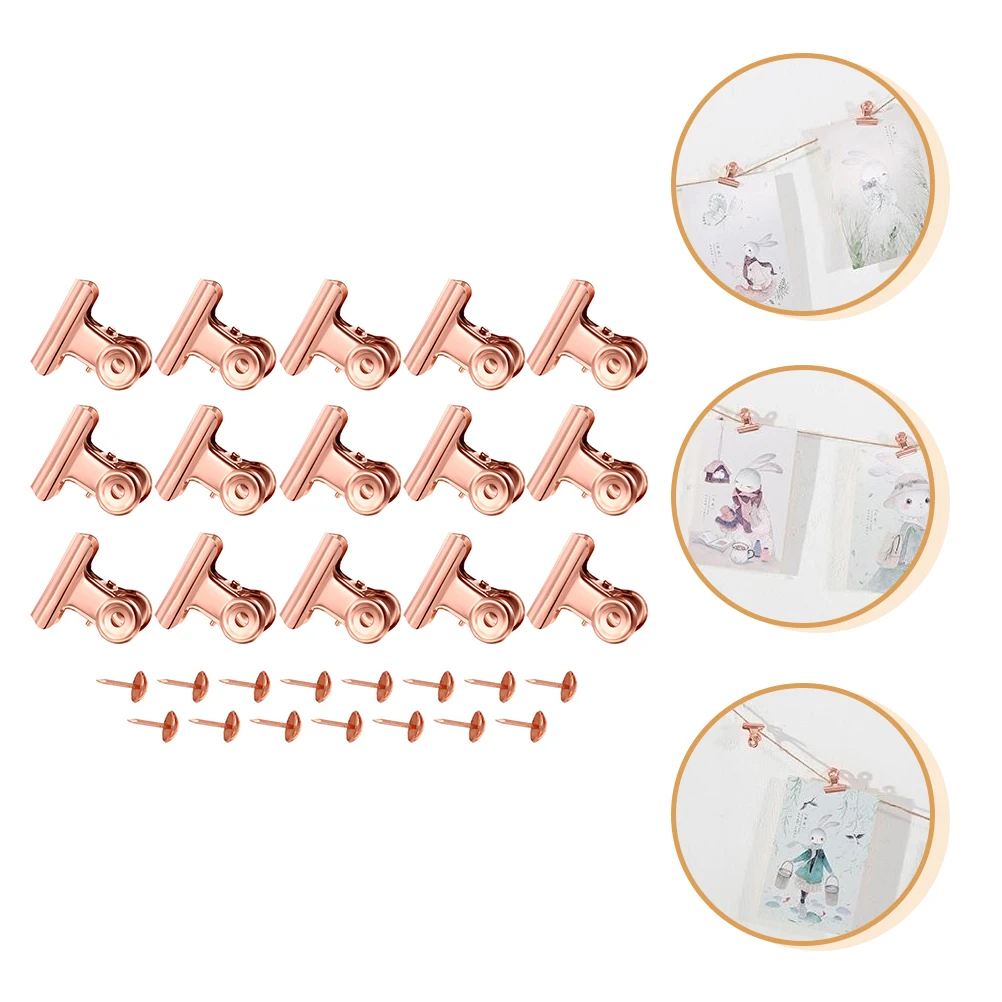 

1 Set Iron File Clamps Decorative Paper Clips Office Organizing Thumbtacks Metal Long Tail Clips For Notes Schedule Bills School