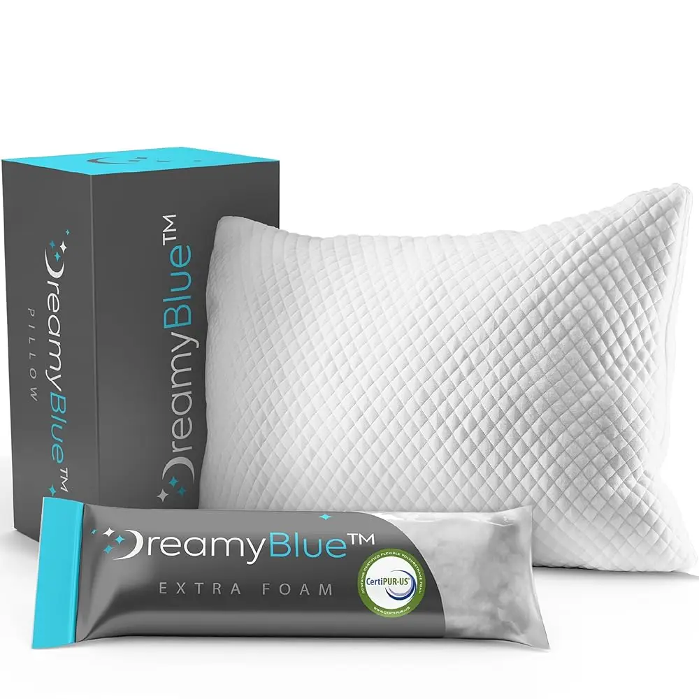 

Pillow W/Adjustable Loft • Shredded Memory Foam Fill • Neutral Alignment For Side, Back, And Stomach Sleepers • Washable