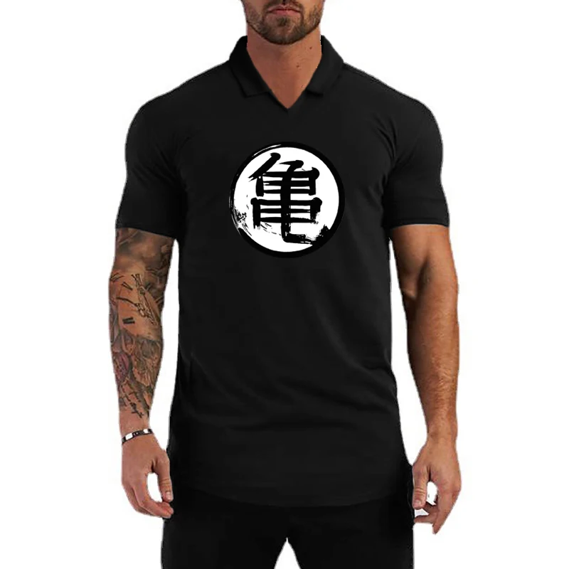 Mens Casual Running Short Sleeve Polo Shirts Summer Cotton Breathable Polos Gym Fitness Sport Clothing Bodybuilding T-Shirts