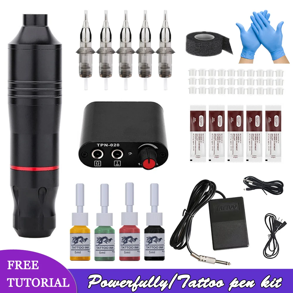 

Mini black power supply motor pen kit comes with 10 integrated needle Tattoo and Embroidery multifunctional machines