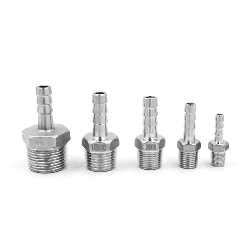 Conector de acoplamiento de junta de Pagoda, accesorio de tubería de rosca macho de acero inoxidable 304 BSP, reductor de cola de manguera de