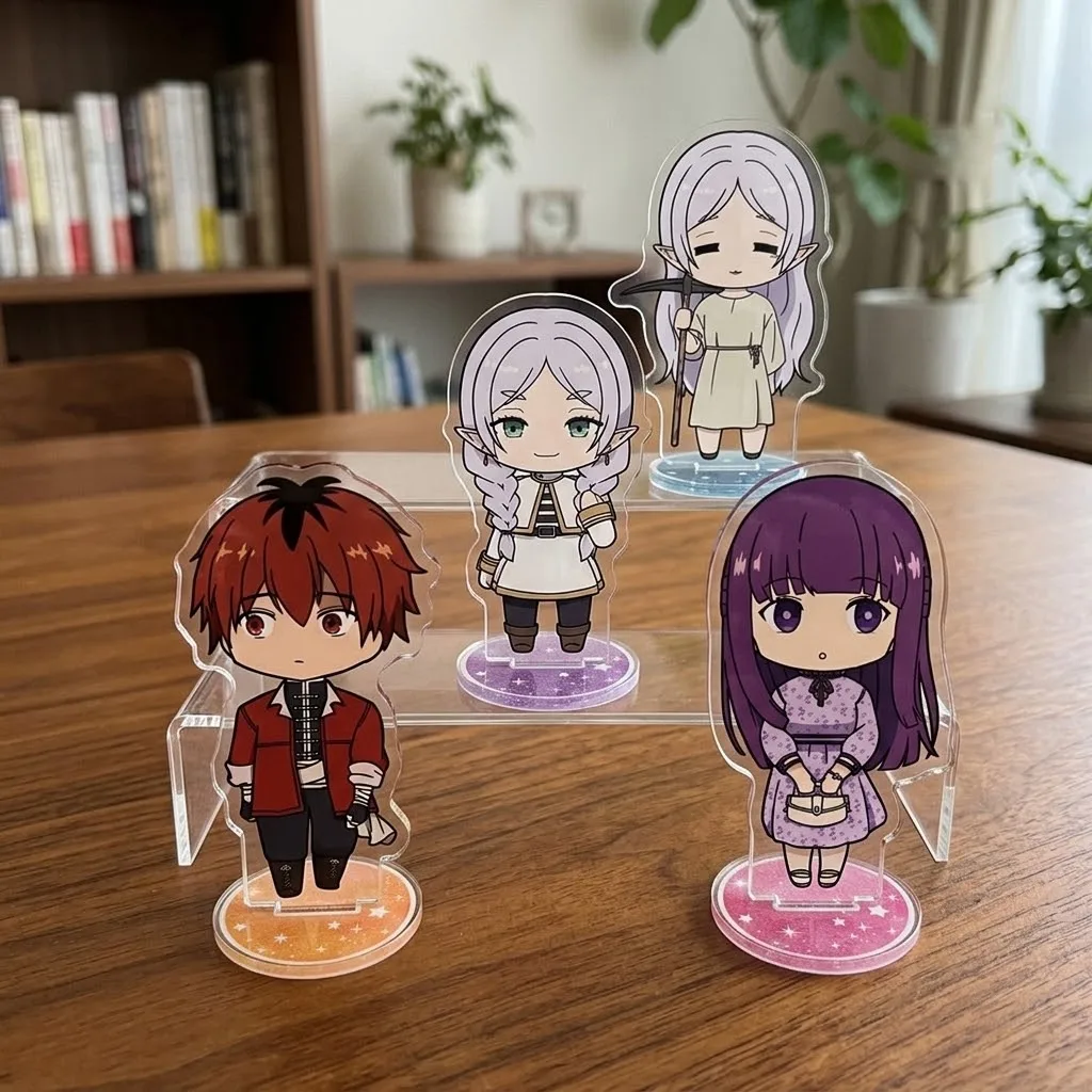 Frieren Beyond Journeys End Frieren Fern Stark Chibi Ver Acrylic Stand Keychain Desk Decor Display Kit Set Pack Gift Cute Anime