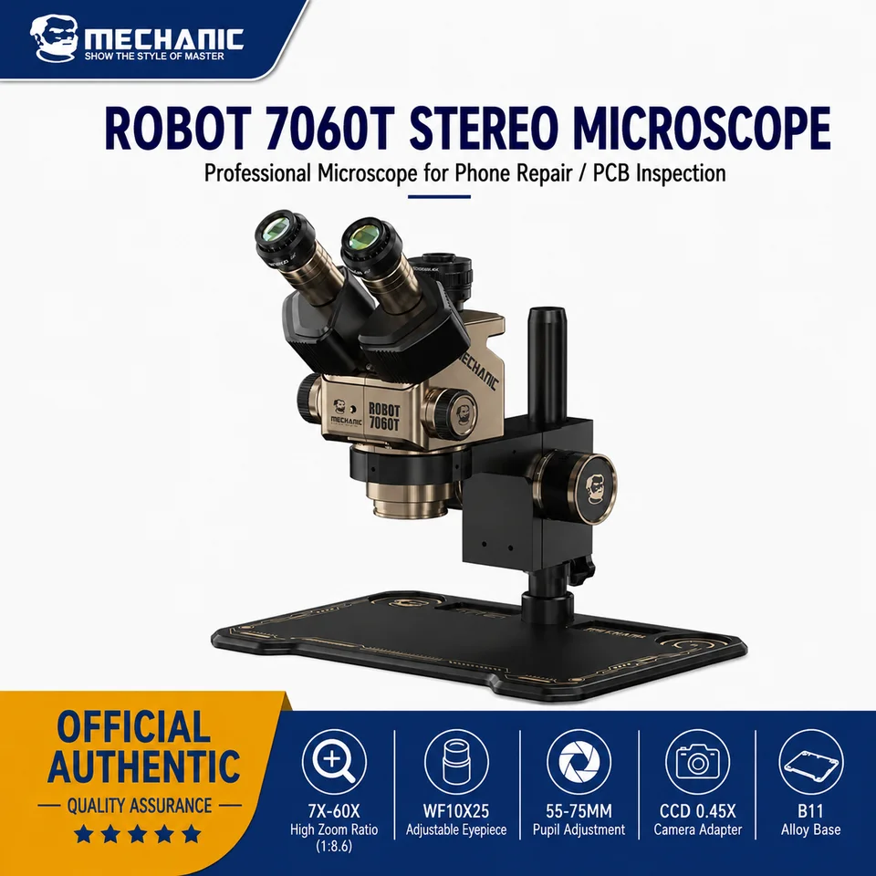 MECHANIC ROBOT 7060T 7X-60X Zoom Stereo Microscope