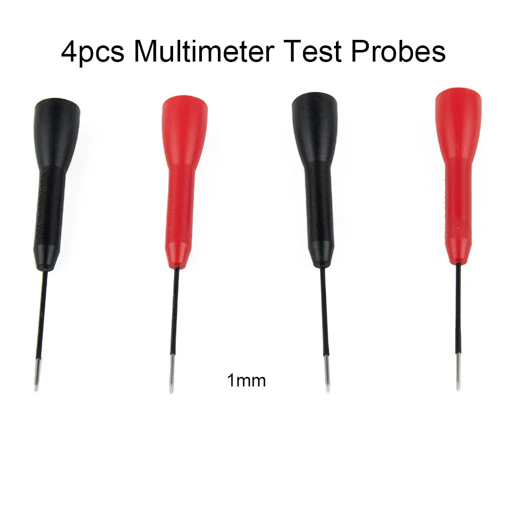 Multimeter Test Probes 1mm Probe 2mm Interface 4pcs Accessories For Measuring Device Pin Red And Black Brand New