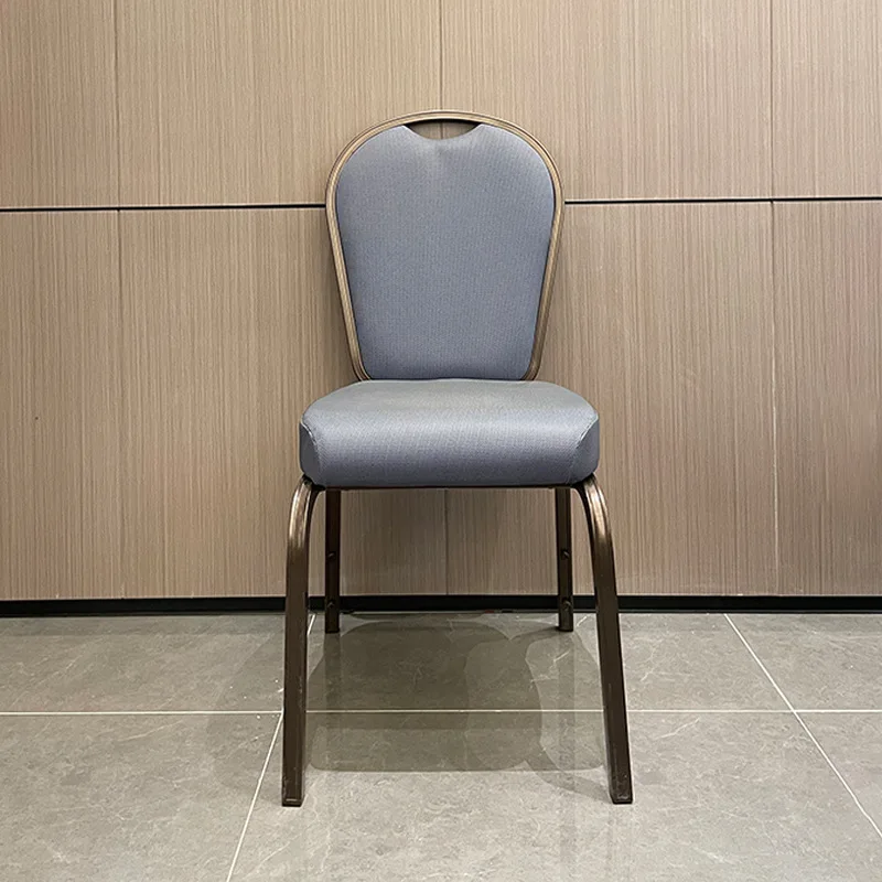 

Hotel Banquet Aluminum Chair Wedding Lobby Backrest Soft Bag Dining Chair Restaurant Wedding Banquet