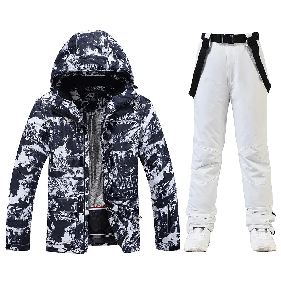 Winter Men Super Warm Plus Size 3XL Ski Suit Snowboarding Skiing Jacket Pants Windproof Waterproof  Male Snow Costumes Overalls