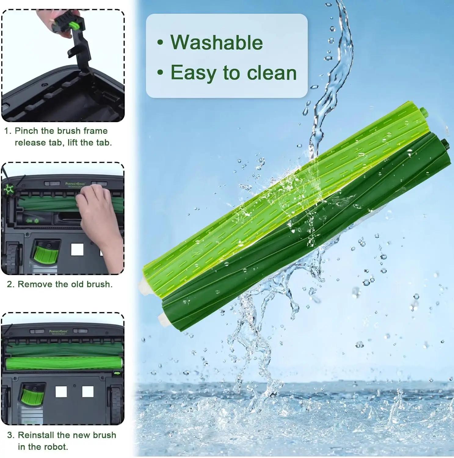 Rubber Roller Brush for iRobot Roomba S9 (9150) S9+ S9 Plus (9550) S Series Vacuum Cleaner Replacement Part Accessories