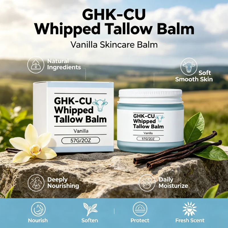GHK CU Whipped Tallow Balm Deep Hydration Soothing Vanilla Skin Cream Skin Barrier Repair Nourishing Facial Body Moisturizer