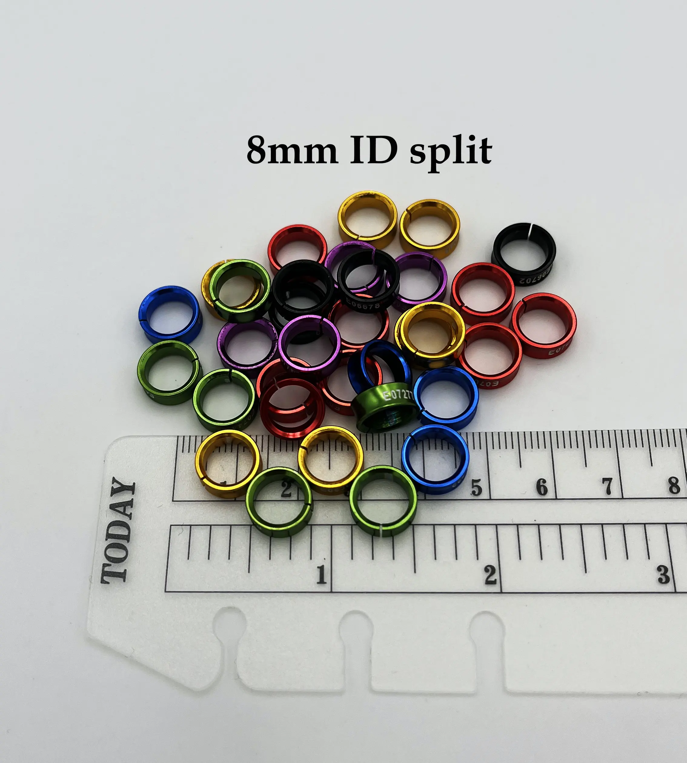 25PCS/Lot  Split 8mm red lory Rings (Non-Custom, Random-Character, Color-Mixture) Aluminium Bird Leg Bands