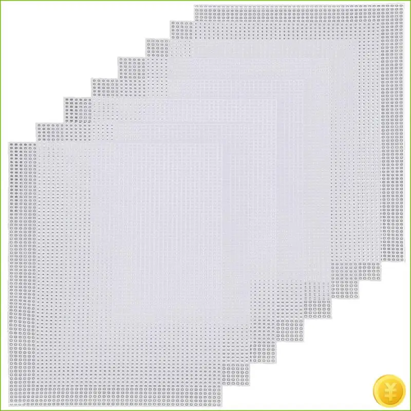 Canvas Pads 8 Pcs White Rectangle Plastic Mesh Sheet Flexible Plastic Canvas For DIY Crafts Embroidery Crafting Knit