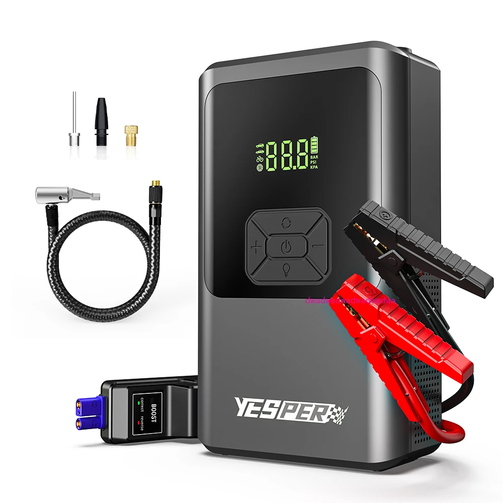 Yesper Jump Starter Air Compressor 1500A Power Bank Portable Battery For Car Emergency Booster Starting Device