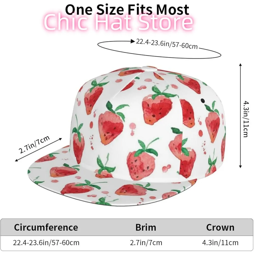 Czapka z daszkiem typu snapback z motywem truskawki, regulowana czapka trucker dla mężczyzn i kobiet.