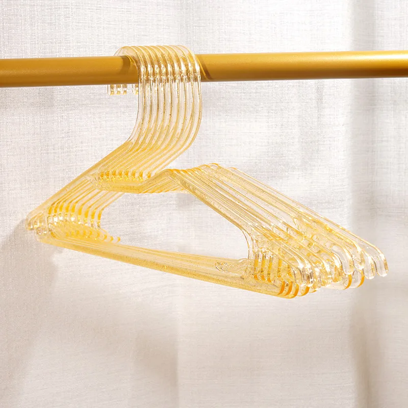 10pc/set Clear Acrylic Clothes Racks,Non Slip Glitter Coat Hangers,Crystal Suit Hanger for Suit Coat Sweater Jacket Blouse Dress