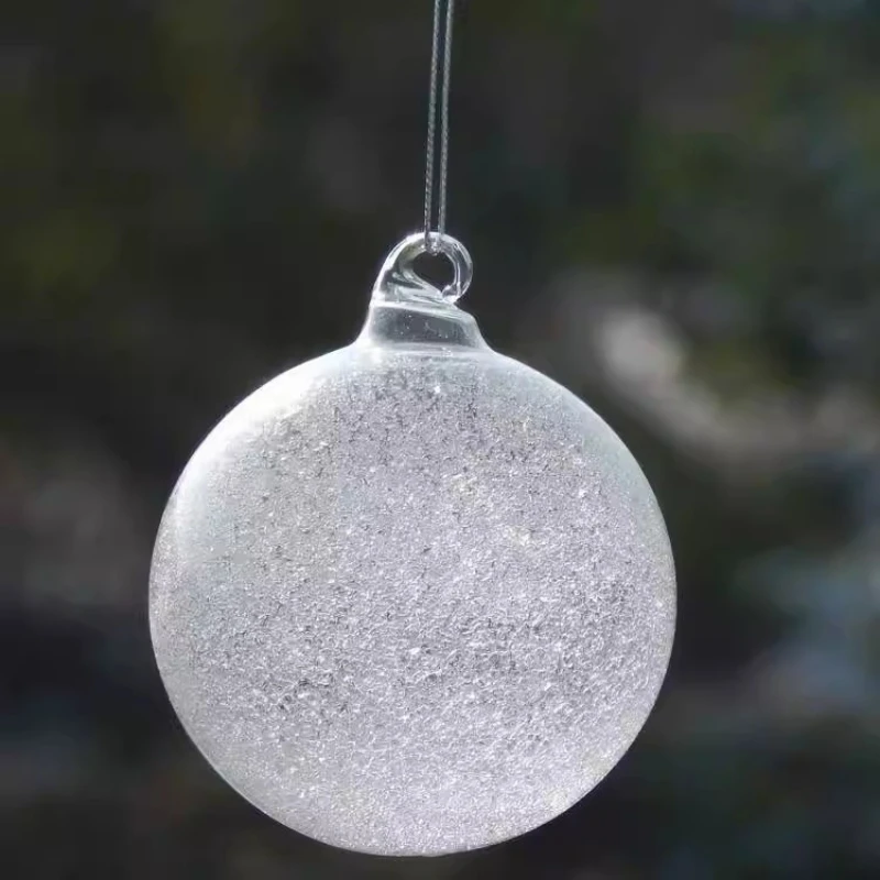 8pcs/pack Diameter=8cm Inner Fragment Glass Ball Pendant Home Decoration Christmas Day Tree Hanging Ornament Globe Festival Gift