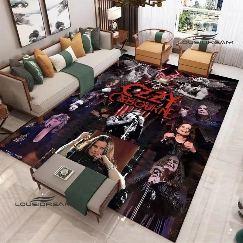 Ozzy osbourne vintage printed carpet living room bedroom beautiful carpet non-slip doormat photography props birthday gift