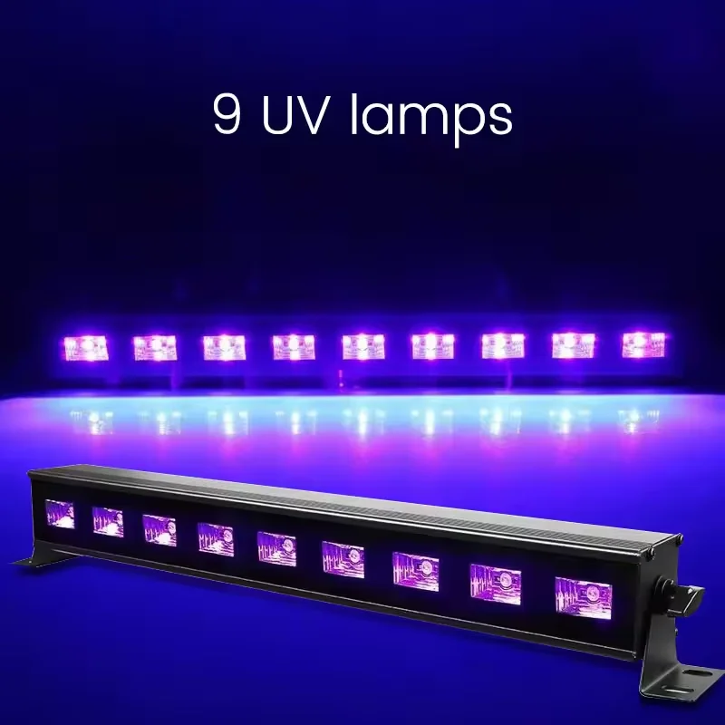 9x3W UV Wall Washer Stage Light  Purple Effect LED Par Blacklight UV Disco DJ Light  LED Bar Washer Lamp for Party Club Wall