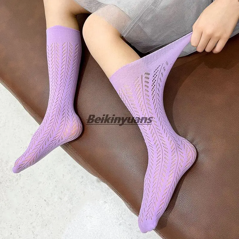 Summer children socks thin socks girl's kind of pure color mesh socks summer princess baby mesh sokken