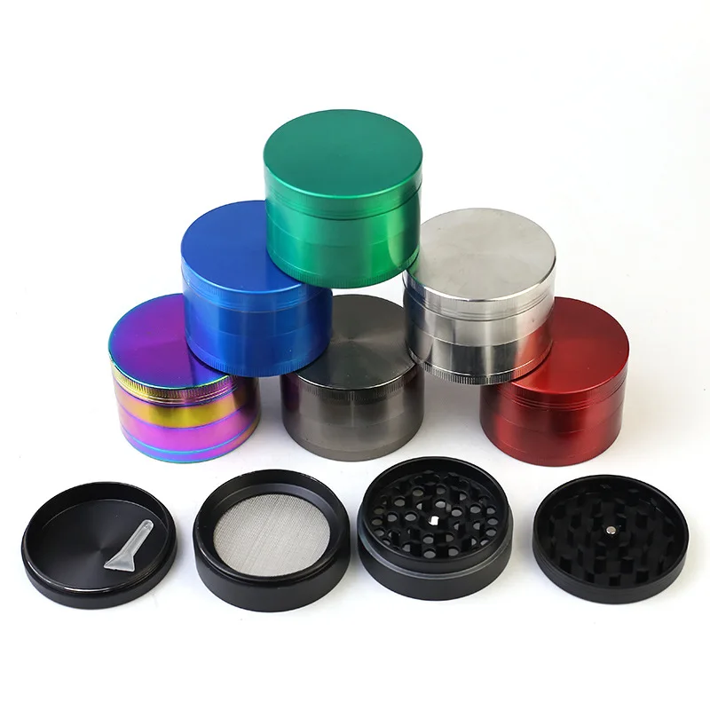 4 Layers 40mm 50mm Herbal Tobacco Grinder Pepper Pot Spice Mill Zinc Alloy Metal Dry Herb Smoking Cigarette Accessories