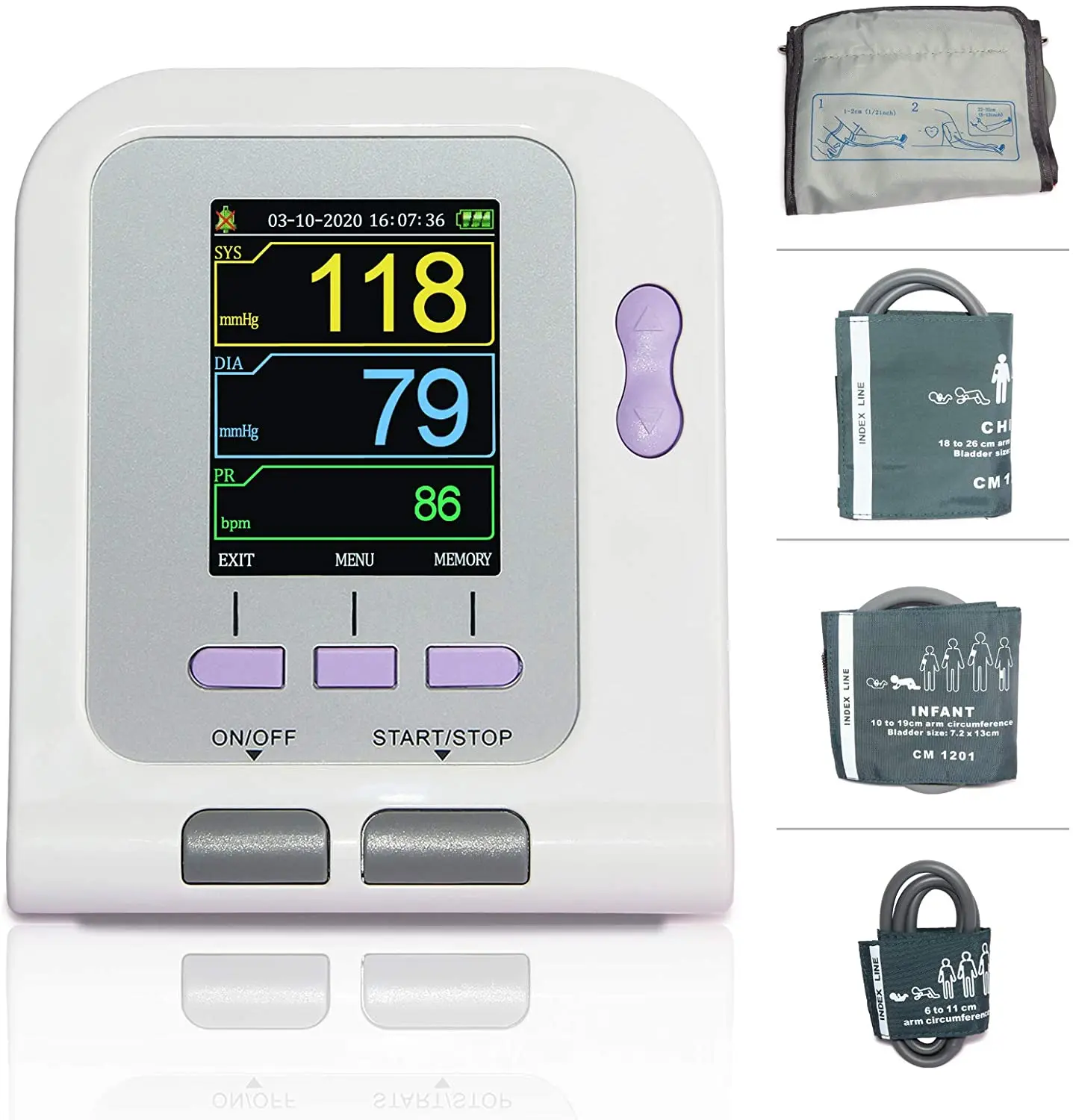 Digital Blood Pressure Monitor,CONTEC08A Color LCD Display 4 free cuff ,Software PC