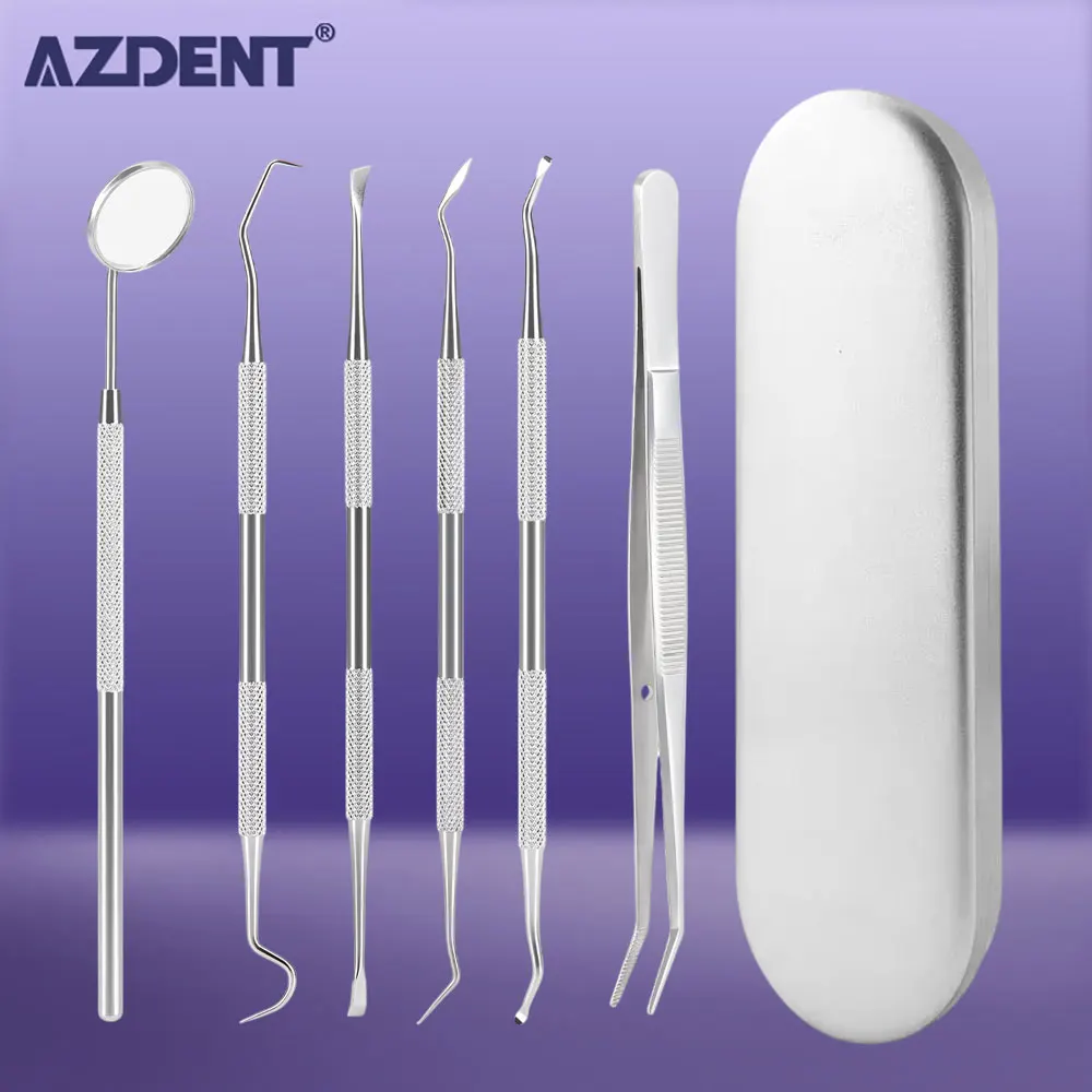 Dental Mirror Sickle Tartar Scaler Teeth Pick Spatula AZDENT Laboratory Equipment Dentistry Gift Oral Care Tooth Cleaning Tools