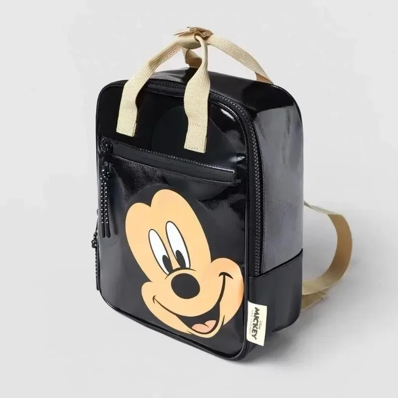 Disney New Mickey Black Backpack Children Bag Fashion Boutique Design Kids Boy School Bag Cartoon Trendy Brand Two-shoulder Bags