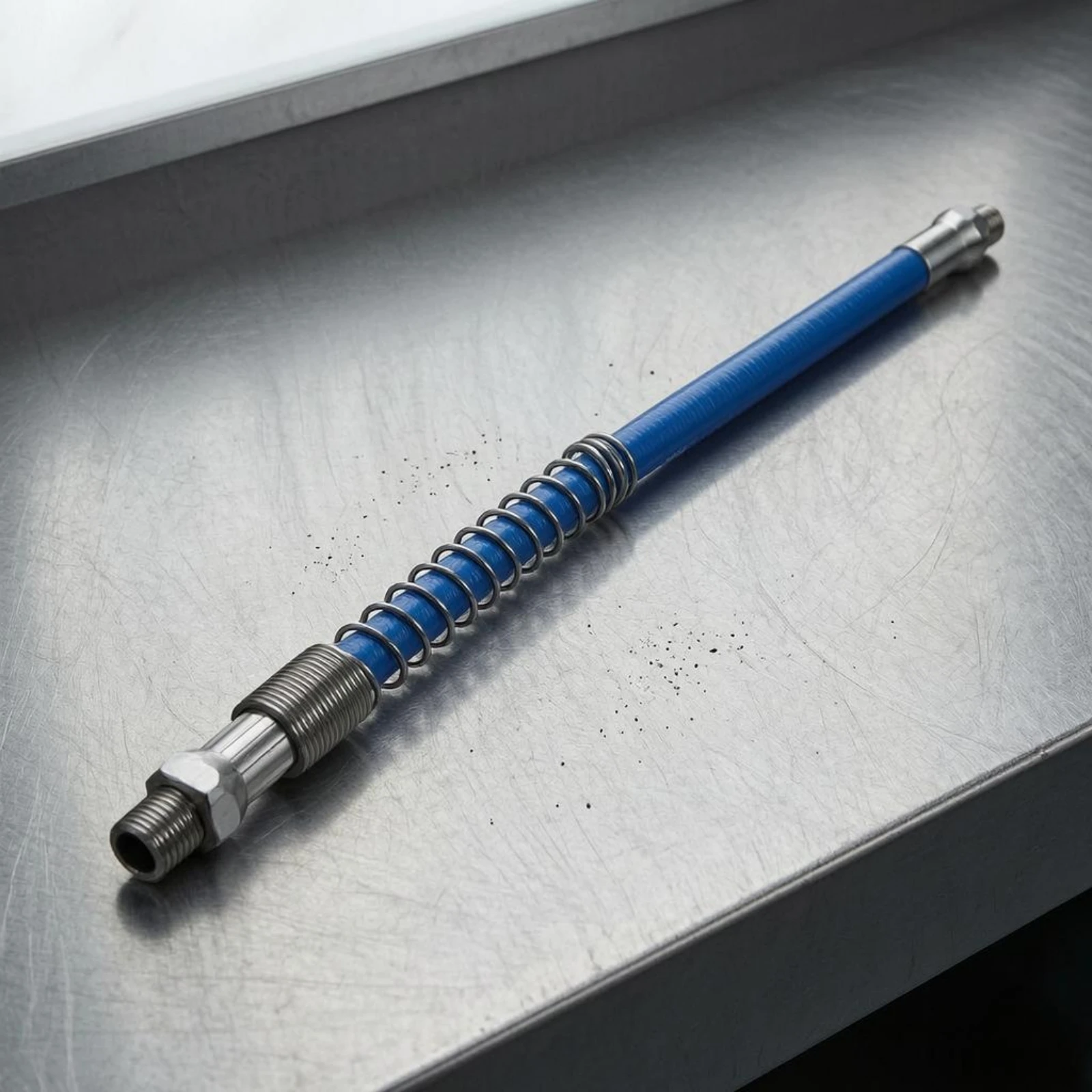 Pressure Infusion Nozzle Metal Body Coiled Hose Nozzle Outdoor Cleaning Tool Locking Collar Slim Cylindrical