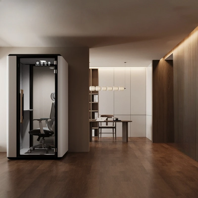 Modern Single-Person Telephone Booth Phone Pod Soundproof Features for Office Warehouse Use Interpreter Booth