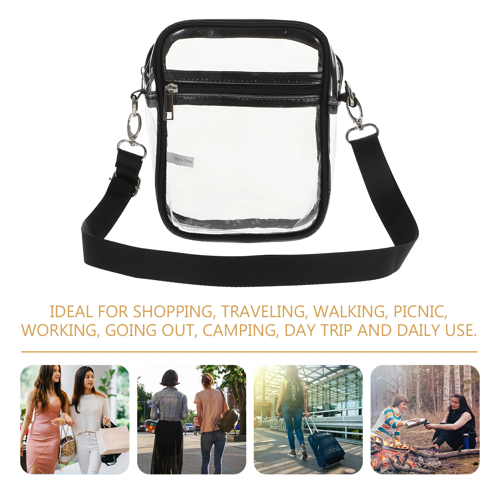 

PVC Transparent Crossbody Bag Women Phone Purse Clutch Wallet Small Purses Daily Storage Solution Travel Accessories