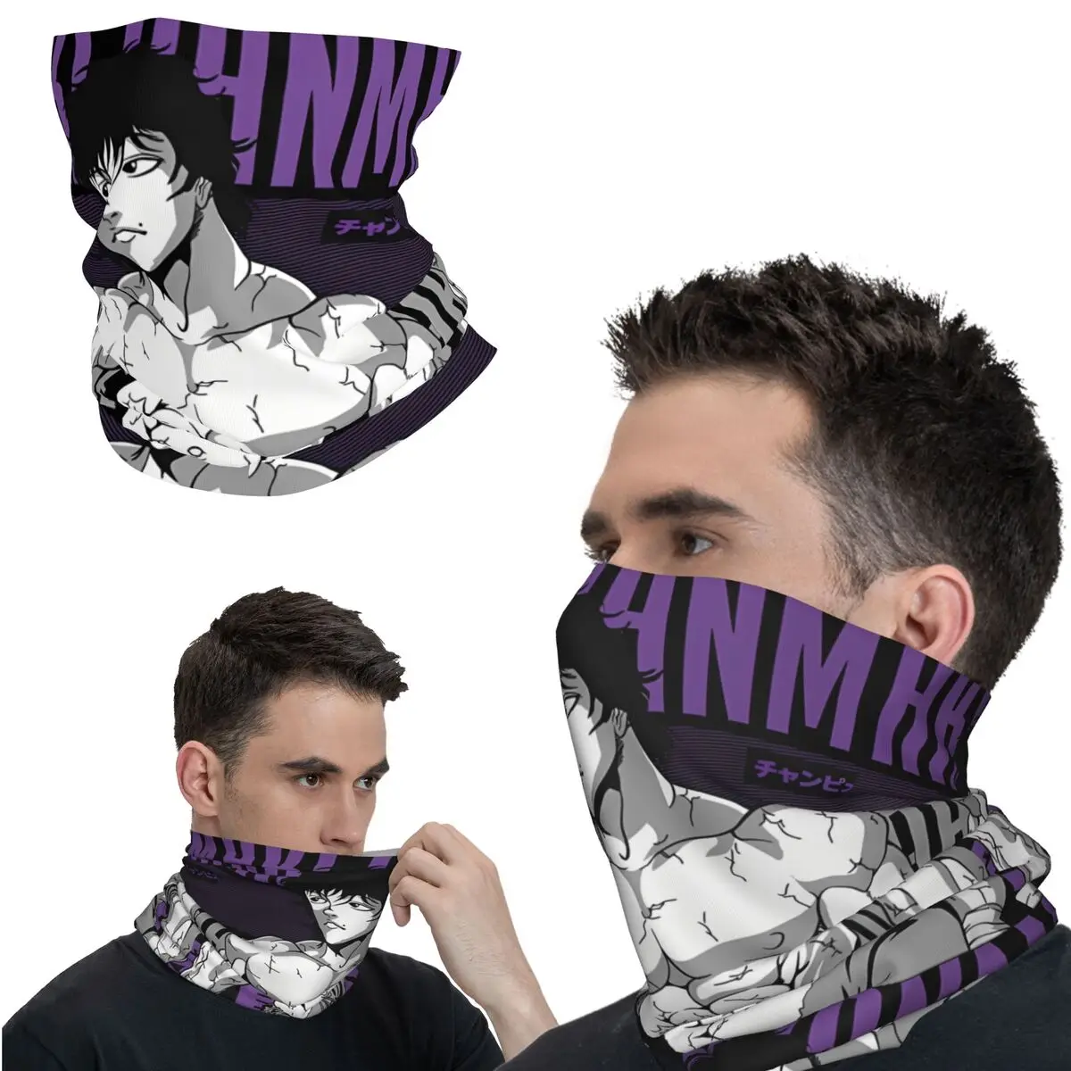 Precise Bandana Neck Gaiter Printed Motorcycle Motocross Baki Hanma Wrap Scarf Running Unisex Adult Winter