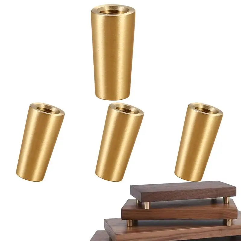 Furniture Legs 4PCS Brass Furniture Risers Metal Replacement Legs For Armchair Chair Footstool Table Legs For Home Projects