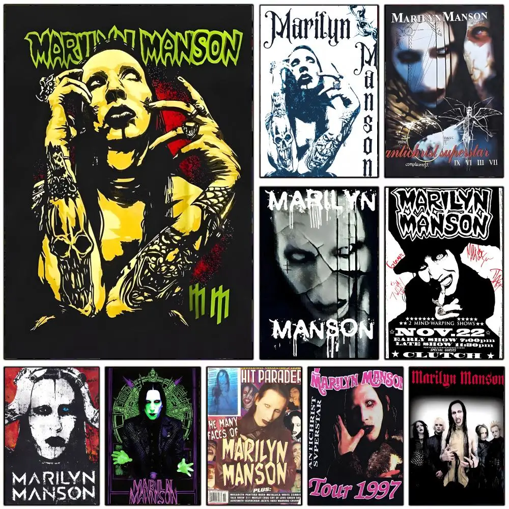 shock-rock singer M-Marilyn Manson Poster Modern Home Decoration Interior Design & Contemporary Wall Art Collection