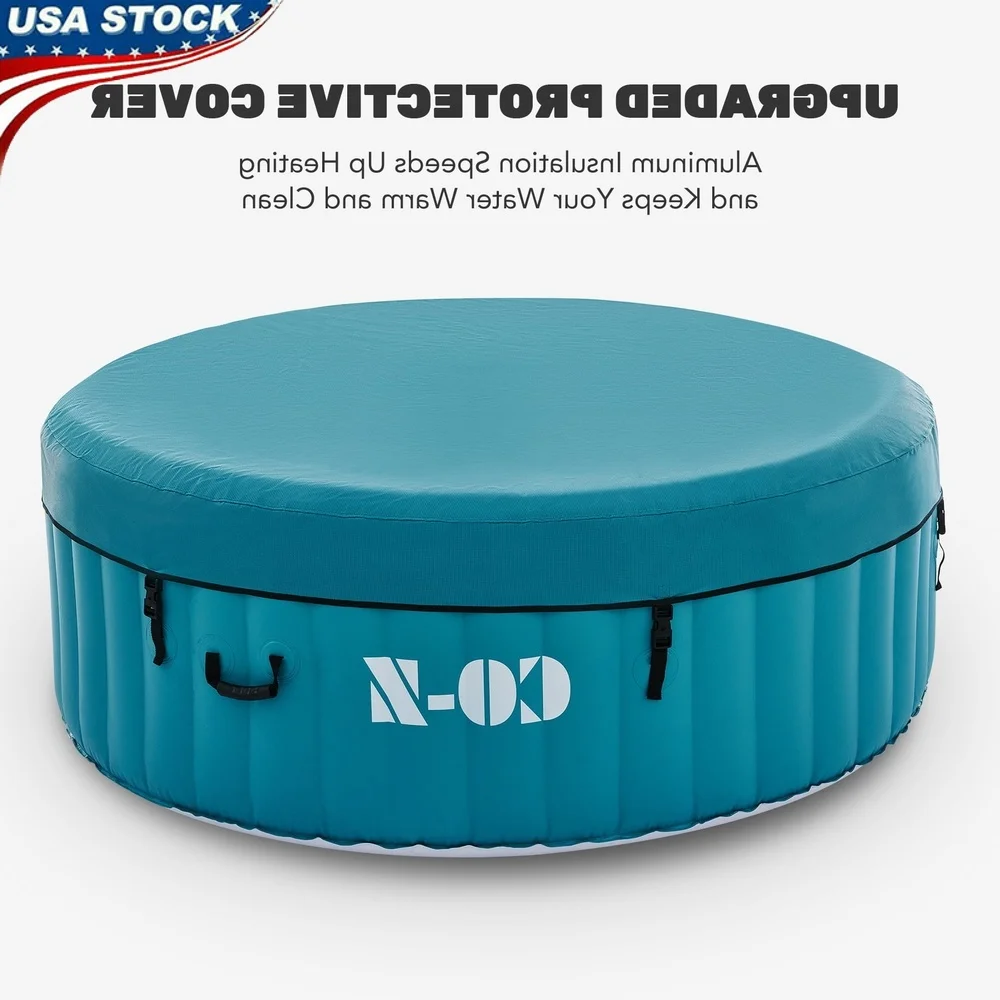 

Inflatable Hot Tub 2-4 Adults 6ft Portable Spa with 120 Jets Cover Pump Easy Setup Indoor Outdoor Relaxation