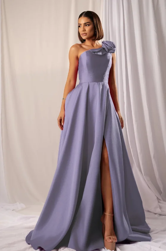 جودة عالية مخصصة بدون حمالات مطوي شوكة عالية طول الأرض Abiti Eleganti Donna Da Cerimonia Lungo فستان فيستدو دورادو رداء