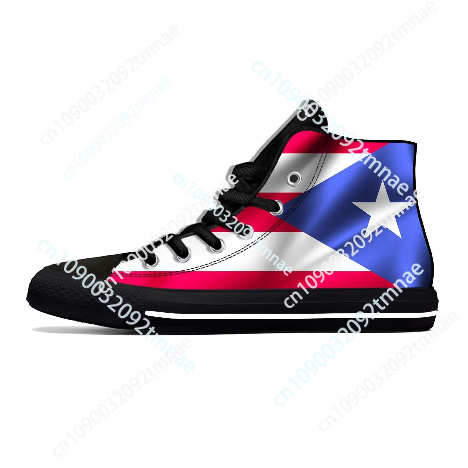 

Puerto Rico Rican Flag Patriotic Pride Cool Funny Casual Cloth Shoes High Top Comfortable Breathable Custom Men Women Sneakers