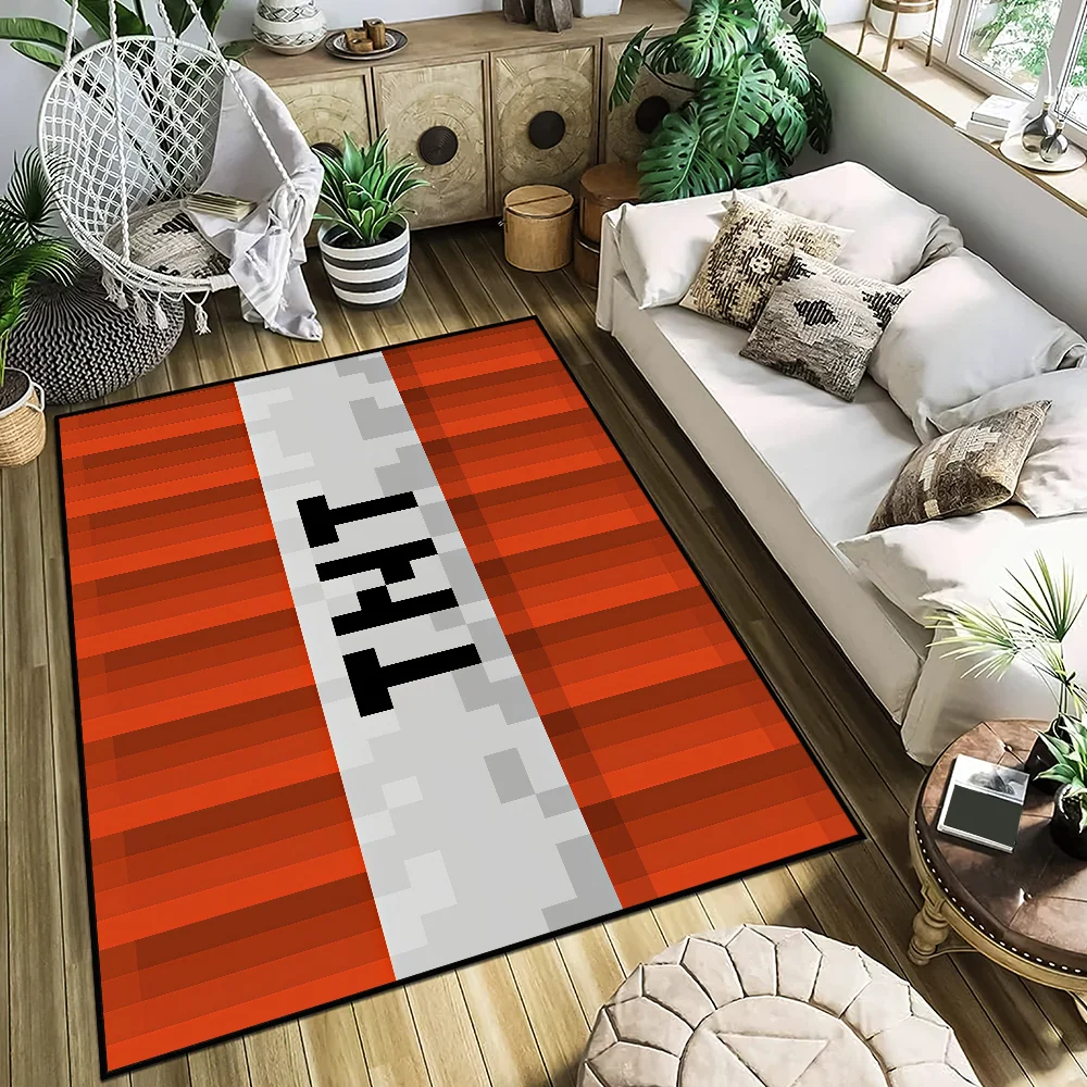 NONE kleiner Teppich, rutschfest, Pixel, Küche, Schlafzimmer, handgefertigt, Fanart M-MCs-S, getufteter Teppich, quadratisches Spiel, Wohnzimmer, Eingang, Dekoration