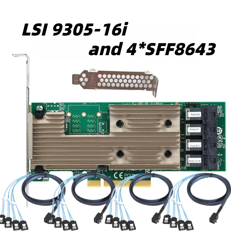 

LSI 9305-16i SAS/SATA 16 ports, pass-through card 12GB expansion card IT pass-through card, Synology