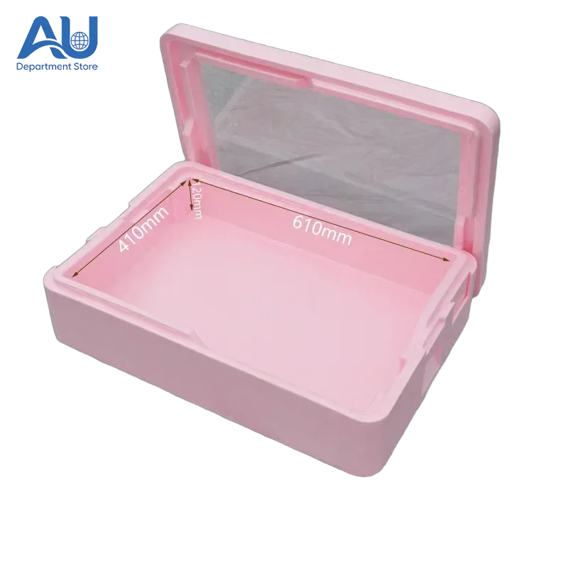 Portable Insulated Foam Cooler Box with Transparent Lid for Food Storage and Fresh Keeping