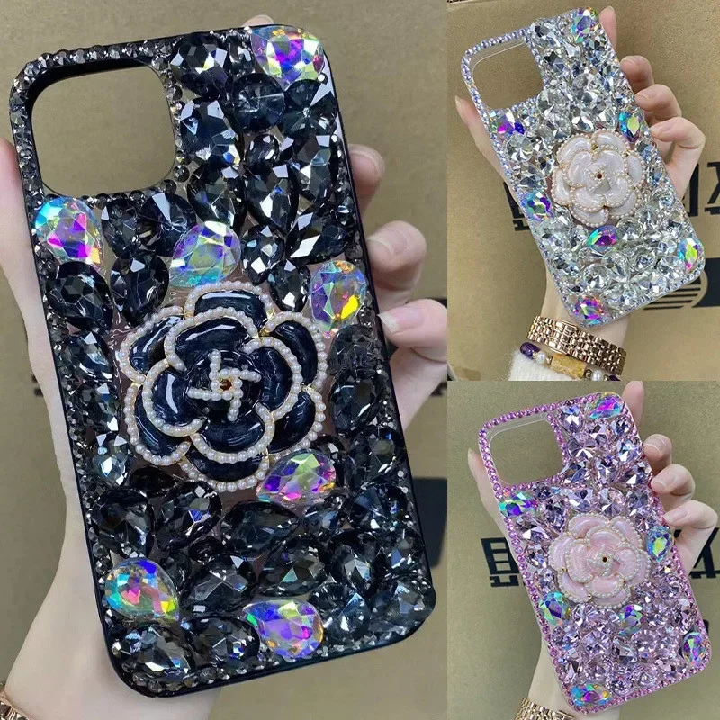 Luxury Jewel Flowers Phone Cover for Samsung S23 S24+ S21 FE S22 Ultra Note 20