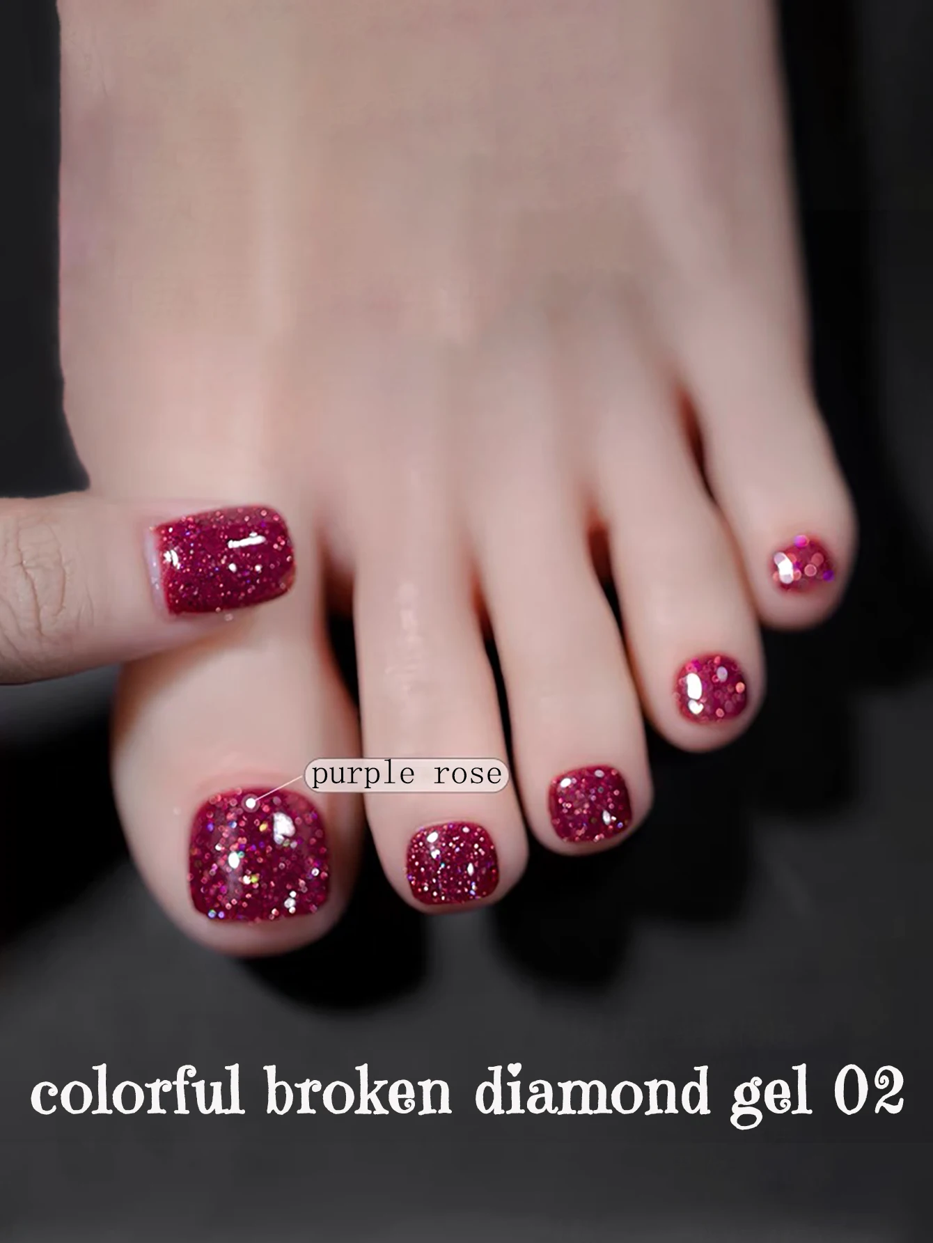 1-12 pçs tc explodindo colorido quebrado broca pé gel unha polonês 2025 vermelho branco novo salão de beleza dedicado dedo do pé fototerapia gel