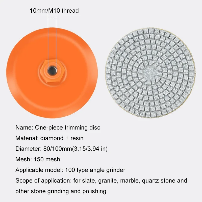1 piece of sandpaper for stone edge sanding, 100 type angle grinder special sanding disc, 80/100mm diamond sand