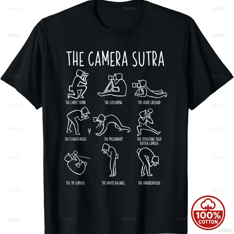 Funny Photography Sutra  Photography Poses Graphic Tee Vintage Line Art Gift Men T-Shirt Humor Crewneck Casual Short Sleeve