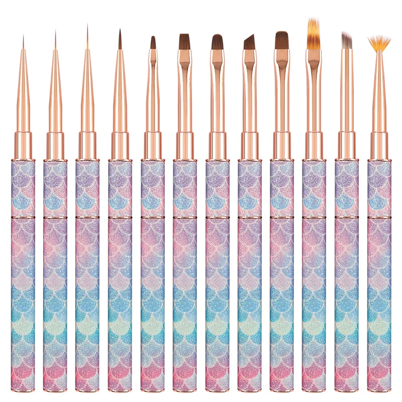 

Набор кистей для маникюрного салона, ручка для дизайна ногтей в масштабе, набор кистей для рисования лайнером с эффектом омбре