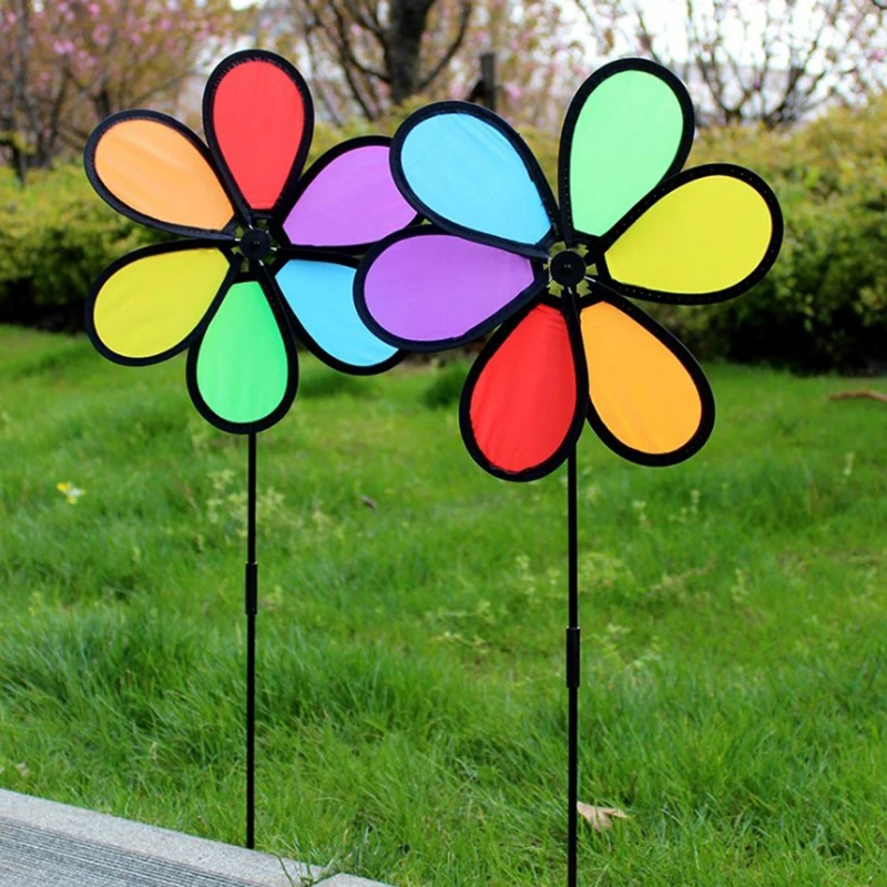 1pc Wind Spinner Ornament Kinder Spielzeug bunte Windmühle Wind Spinner Hausgarten Hof Dekoration Großhandel