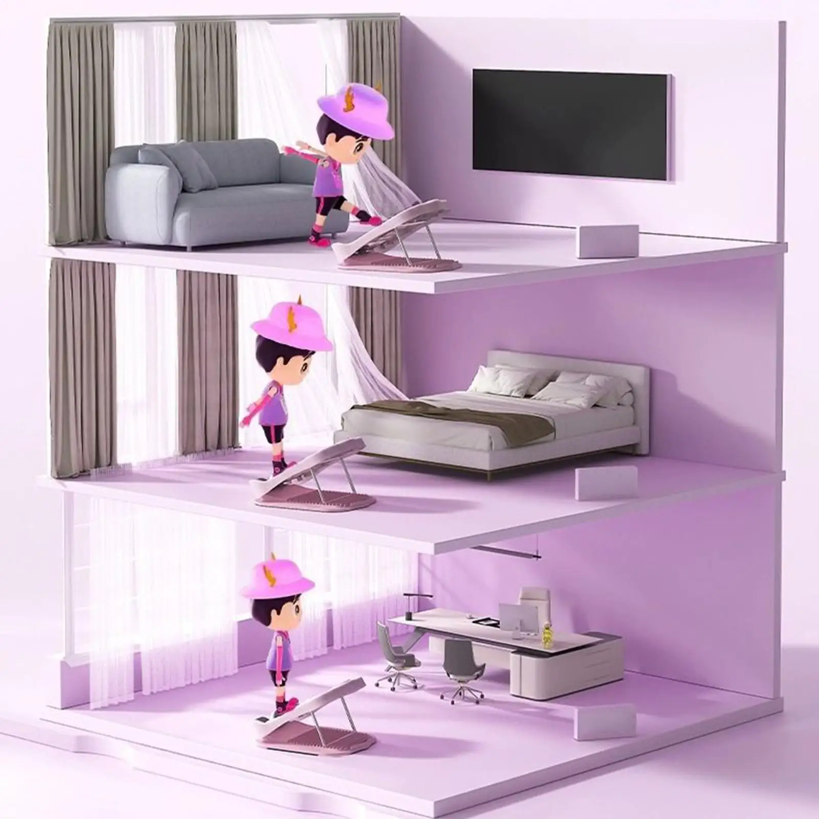 

Наклонные доски для упражнений, 18-уровневая регулируемая умная складная доска для растяжки икр, силовой тренажер для взрослых, начинающих мужчин