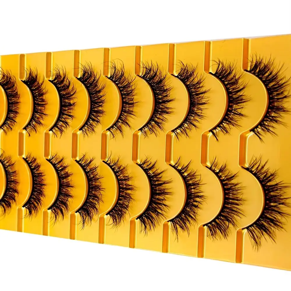 NEW 5/10pairs Mink Eyelashes 3D Mink Lashes Wispy HandMade Full Strip Lashes 8D Mink Lashes Natural Short False Eyelashes Makeup