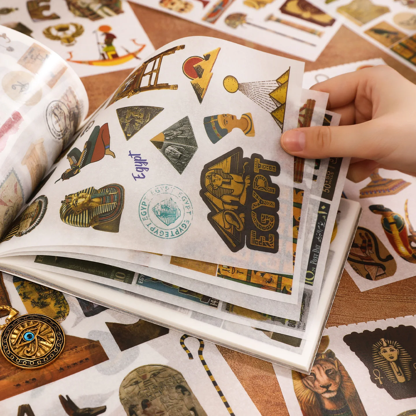 

Журнал GO, 50 шт., почтовый пакет Древнего Египта с наклейками и материалом, бумажная поделка, скрапбукинг, мусорный журнал, декоративные наклейки