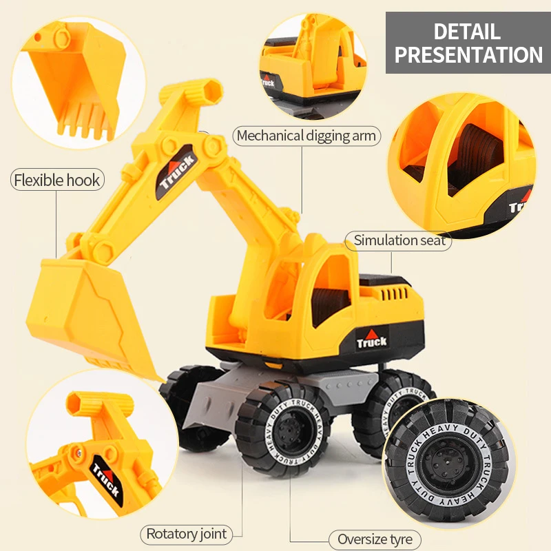 Excavator Dump Truck Model Toy Engineering Vehicle Set .Construction Fleet Toddler Early Education Construction Vehicles Toys